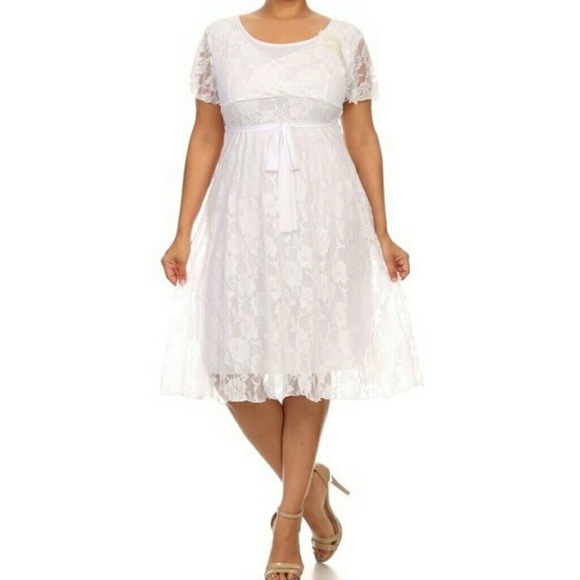 Dresses | Plus Size White Lace Dress | Poshmark